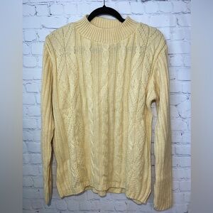 Vintage carly blake size XL yellow cable knit